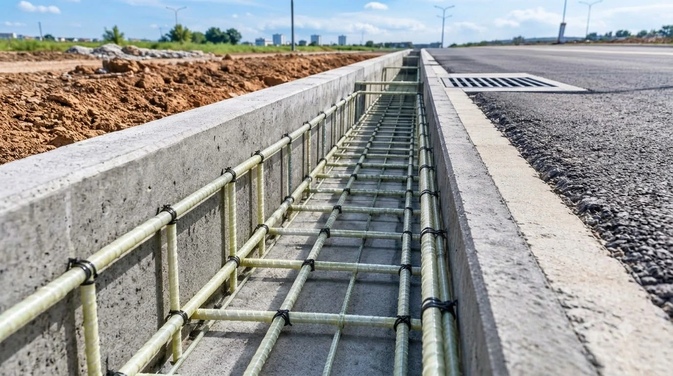GFRP rebar used in drainage