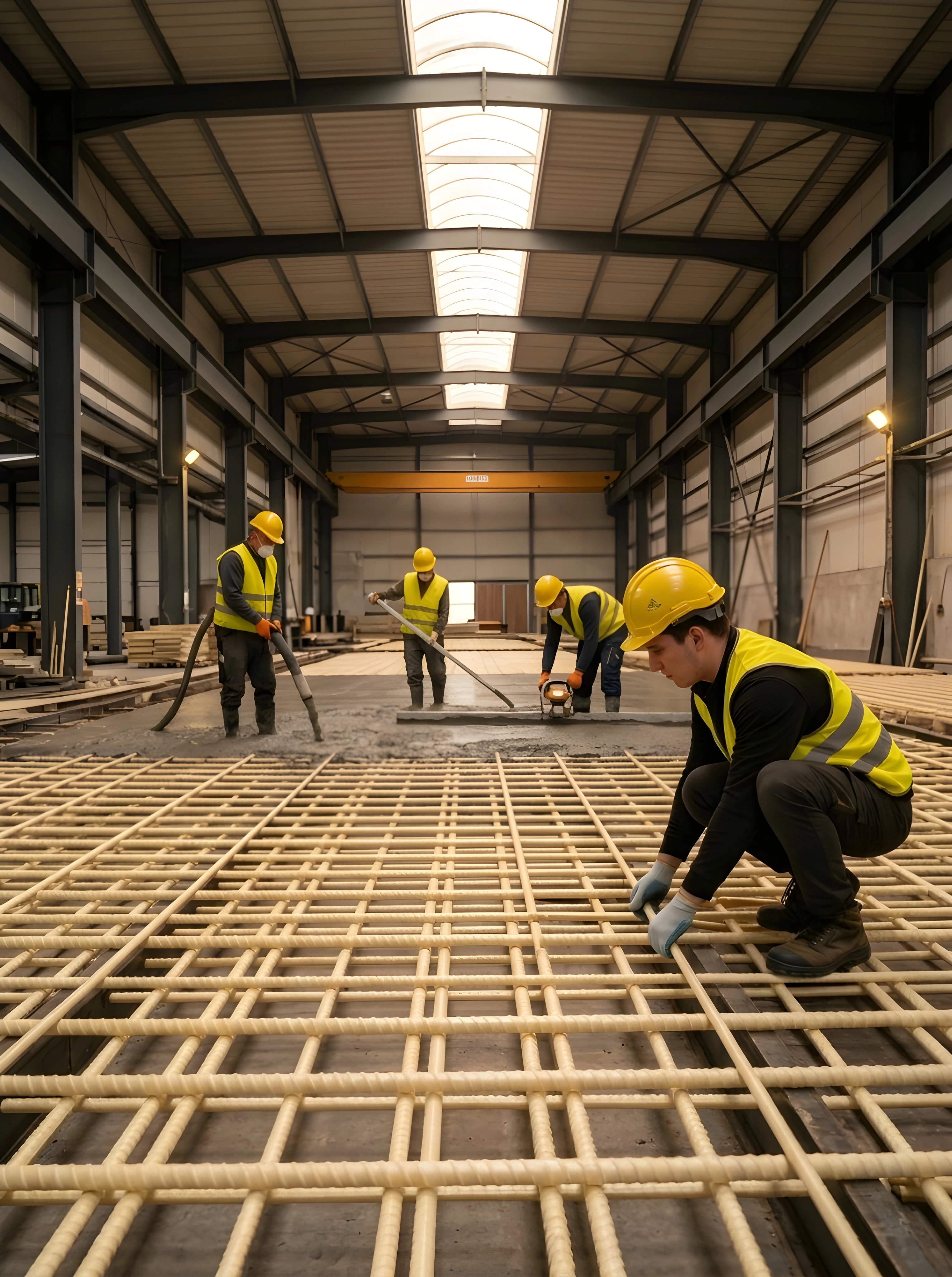 GFRP rebar used in industrial floor slab reinforcement