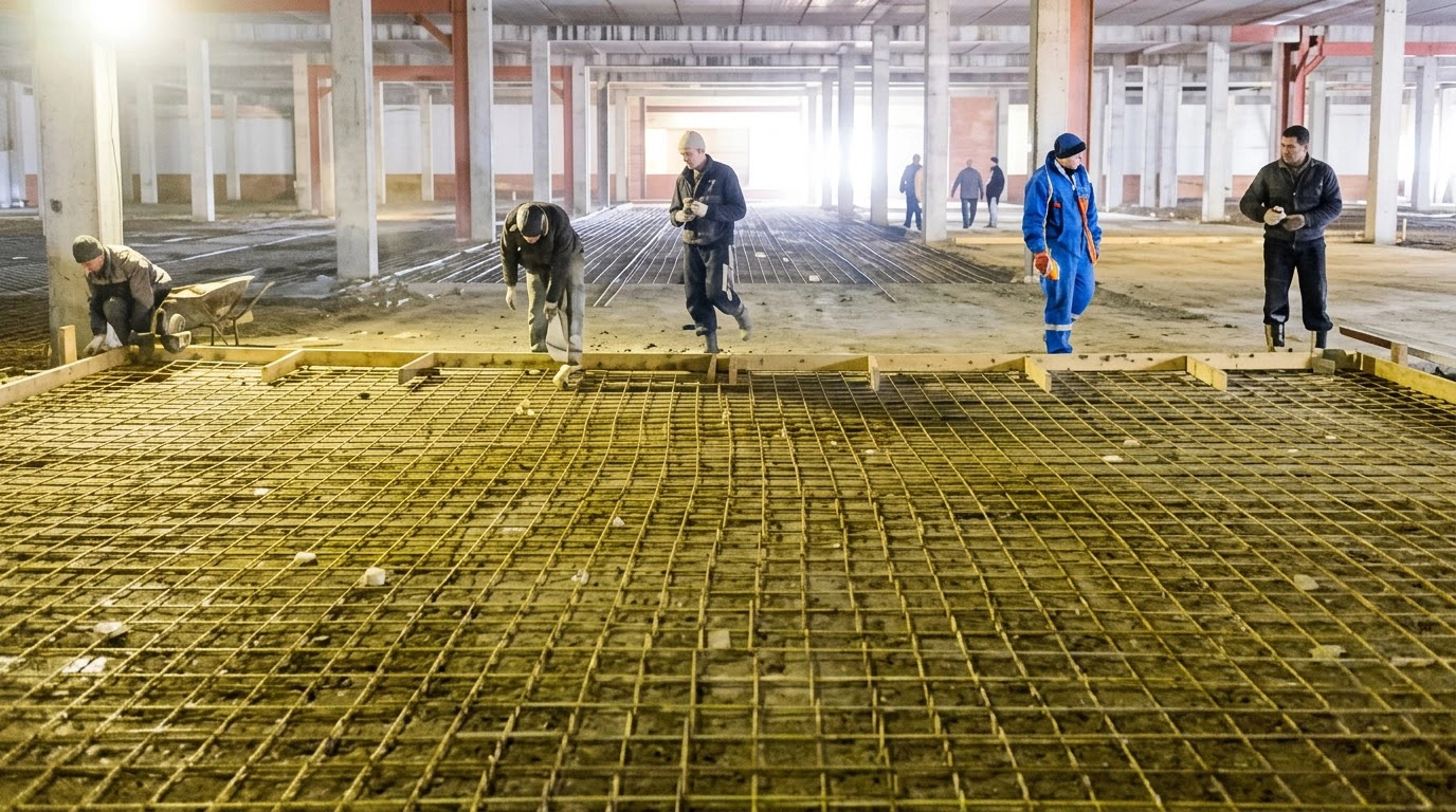 GFRP rebar used in parking spaces slab reinforcement